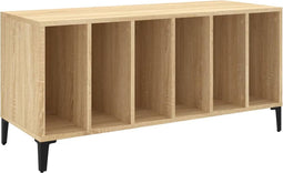 vidaXL - Platenkast - 100x38x48 - cm - bewerkt - hout - sonoma - eikenkleurig