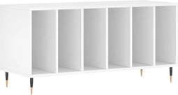vidaXL - Platenkast - 100x38x48 - cm - bewerkt - hout - wit