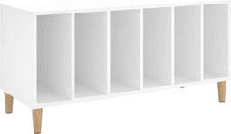 vidaXL - Platenkast - 100x38x48 - cm - bewerkt - hout - wit