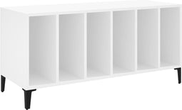 vidaXL - Platenkast - 100x38x48 - cm - bewerkt - hout - wit