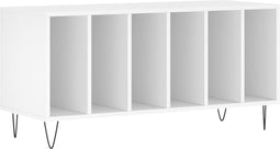 vidaXL - Platenkast - 100x38x48 - cm - bewerkt - hout - wit