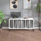 vidaXL - Platenkast - 100x38x48 - cm - bewerkt - hout - wit