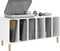 vidaXL - Platenkast - 100x38x48 - cm - bewerkt - hout - wit