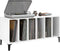 vidaXL - Platenkast - 100x38x48 - cm - bewerkt - hout - wit