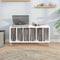 vidaXL - Platenkast - 100x38x48 - cm - bewerkt - hout - wit