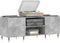 vidaXL - Platenkast - 121x38x48 - cm - bewerkt - hout - betongrijs