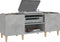 vidaXL - Platenkast - 121x38x48 - cm - bewerkt - hout - betongrijs