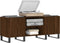 vidaXL - Platenkast - 121x38x48 - cm - bewerkt - hout - bruin - eikenkleur