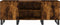 vidaXL - Platenkast - 121x38x48 - cm - bewerkt - hout - gerookt - eikenkleurig