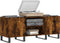 vidaXL - Platenkast - 121x38x48 - cm - bewerkt - hout - gerookt - eikenkleurig