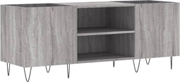 vidaXL - Platenkast - 121x38x48 - cm - bewerkt - hout - grijs - sonoma - eikenkleurig