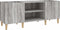 vidaXL - Platenkast - 121x38x48 - cm - bewerkt - hout - grijs - sonoma - eikenkleurig