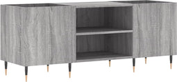 vidaXL - Platenkast - 121x38x48 - cm - bewerkt - hout - grijs - sonoma - eikenkleurig