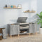 vidaXL - Platenkast - 121x38x48 - cm - bewerkt - hout - grijs - sonoma - eikenkleurig