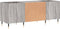 vidaXL - Platenkast - 121x38x48 - cm - bewerkt - hout - grijs - sonoma - eikenkleurig
