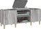 vidaXL - Platenkast - 121x38x48 - cm - bewerkt - hout - grijs - sonoma - eikenkleurig