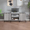 vidaXL - Platenkast - 121x38x48 - cm - bewerkt - hout - grijs - sonoma - eikenkleurig