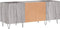 vidaXL - Platenkast - 121x38x48 - cm - bewerkt - hout - grijs - sonoma - eikenkleurig