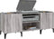 vidaXL - Platenkast - 121x38x48 - cm - bewerkt - hout - grijs - sonoma - eikenkleurig