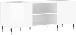 vidaXL - Platenkast - 121x38x48 - cm - bewerkt - hout - hoogglans - wit