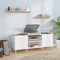 vidaXL - Platenkast - 121x38x48 - cm - bewerkt - hout - hoogglans - wit