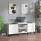 vidaXL - Platenkast - 121x38x48 - cm - bewerkt - hout - hoogglans - wit
