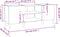 vidaXL - Platenkast - 121x38x48 - cm - bewerkt - hout - hoogglans - wit