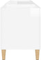 vidaXL - Platenkast - 121x38x48 - cm - bewerkt - hout - hoogglans - wit