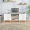 vidaXL - Platenkast - 121x38x48 - cm - bewerkt - hout - hoogglans - wit