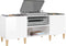 vidaXL - Platenkast - 121x38x48 - cm - bewerkt - hout - hoogglans - wit
