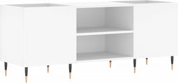 vidaXL - Platenkast - 121x38x48 - cm - bewerkt - hout - wit
