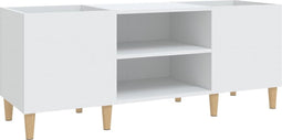 vidaXL - Platenkast - 121x38x48 - cm - bewerkt - hout - wit