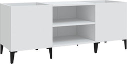vidaXL - Platenkast - 121x38x48 - cm - bewerkt - hout - wit