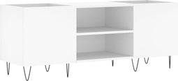 vidaXL - Platenkast - 121x38x48 - cm - bewerkt - hout - wit