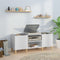 vidaXL - Platenkast - 121x38x48 - cm - bewerkt - hout - wit