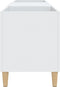 vidaXL - Platenkast - 121x38x48 - cm - bewerkt - hout - wit