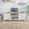 vidaXL - Platenkast - 121x38x48 - cm - bewerkt - hout - wit