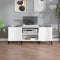 vidaXL - Platenkast - 121x38x48 - cm - bewerkt - hout - wit