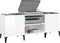 vidaXL - Platenkast - 121x38x48 - cm - bewerkt - hout - wit