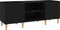 vidaXL - Platenkast - 121x38x48 - cm - bewerkt - hout - zwart