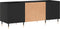 vidaXL - Platenkast - 121x38x48 - cm - bewerkt - hout - zwart