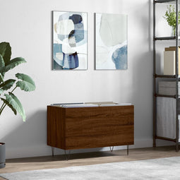 vidaXL - Platenkast - 74,5x38x48 - cm - bewerkt - hout - bruin - eikenkleur