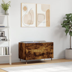 vidaXL - Platenkast - 74,5x38x48 - cm - bewerkt - hout - gerookt - eikenkleurig