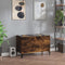 vidaXL - Platenkast - 74,5x38x48 - cm - bewerkt - hout - gerookt - eikenkleurig