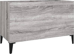 vidaXL - Platenkast - 74,5x38x48 - cm - bewerkt - hout - grijs - sonoma - eikenkleurig