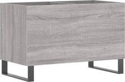 vidaXL - Platenkast - 74,5x38x48 - cm - bewerkt - hout - grijs - sonoma - eikenkleurig