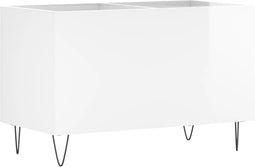 vidaXL - Platenkast - 74,5x38x48 - cm - bewerkt - hout - hoogglans - wit