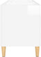 vidaXL - Platenkast - 74,5x38x48 - cm - bewerkt - hout - hoogglans - wit