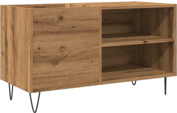 vidaXL - Platenkast - 84,5x38x48 - cm - bewerkt - hout - artisanaal - eikenkleur