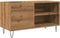vidaXL - Platenkast - 84,5x38x48 - cm - bewerkt - hout - artisanaal - eikenkleur
